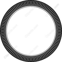 Elegant Black and White Decorative Circular Frame