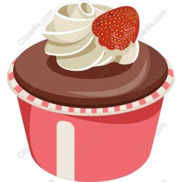 Chocolate Cupcake with Strawberry Topping
