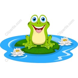 Cheerful Frog on Lily Pad