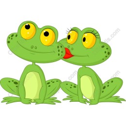 Adorable Cartoon Frog Couple