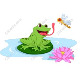 Playful Frog on Lily Pad
