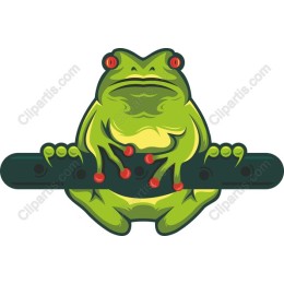 Whimsical Frog on Musical Instrument
