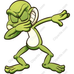 Cheerful Green Cartoon Character