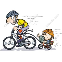 Family Adventure: Cyclist and Young Rider