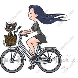 Whimsical Bicycle Ride with Cat