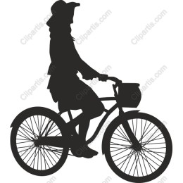 Elegant Woman Riding Bicycle