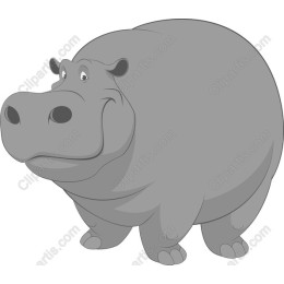 Charming Cartoon Hippo