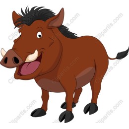 Cheerful Cartoon Wild Boar