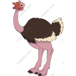 Cheerful Cartoon Ostrich