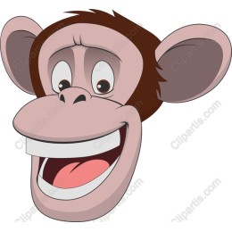 Cheerful Cartoon Monkey Face