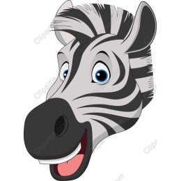 Cheerful Cartoon Zebra Head