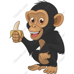 Playful Cartoon Monkey with Banana