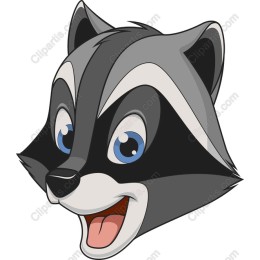 Cheerful Raccoon Head