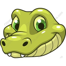 Charming Cartoon Crocodile Head