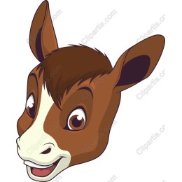 Cheerful Cartoon Horse Head