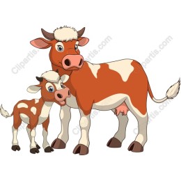 Charming Cow and Calf