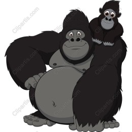 Charming Gorilla and Baby