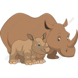 Adorable Rhino Family