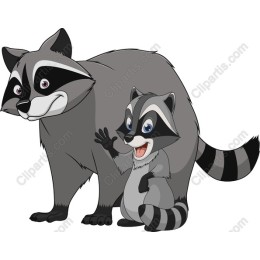 Charming Raccoon Family