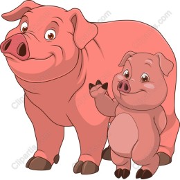 Cartoon Pig - Pig & Piglet