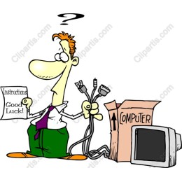 Confused Tech Setup Cartoon