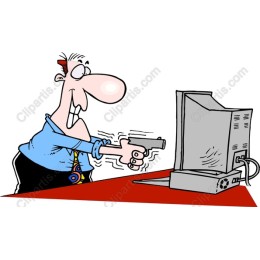 Tech Frustration: Cartoon Character