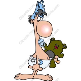 Charming Cartoon Baby with Teddy Bear