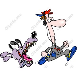 Dynamic Cartoon Chase: Character and Dog