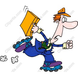 Dynamic Business Character Roller Skating