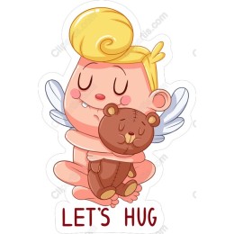 LET'S HUG Cherub and Teddy Bear