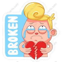 Heartbroken Cartoon Character