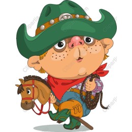 Charming Cartoon Cowboy