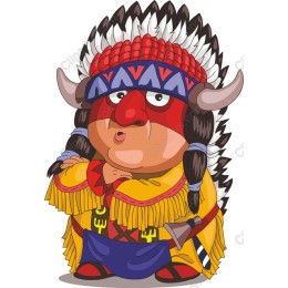 Cartoon Native American Chief Character