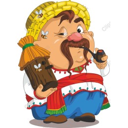 Cheerful Farmer with Beehive