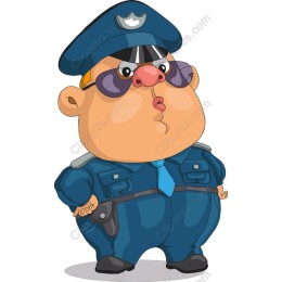 Whimsical Cartoon Police Officer
