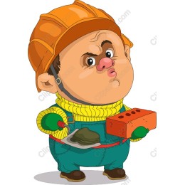 Charming Cartoon Construction Worker