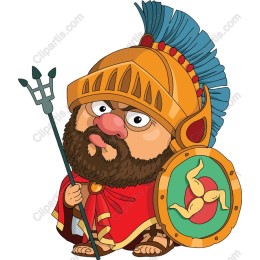 Cartoon Warrior in Armor