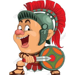 Cheerful Cartoon Roman Soldier
