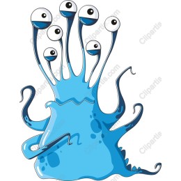 Blue Monster with Eyes