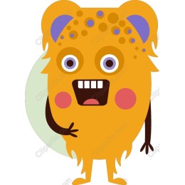 Cheerful Orange Monster Character