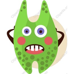 Whimsical Green Monster