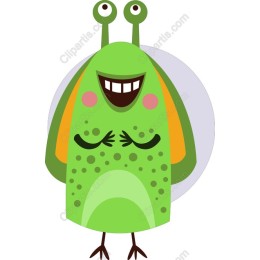 Happy Green Character