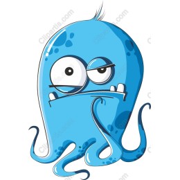 Quirky Blue Cartoon Octopus