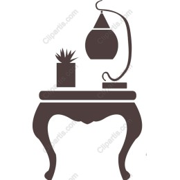 Elegant Side Table with Lamp and Plant