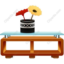Stylish Modern Coffee Table with Flowers