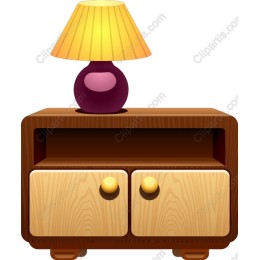 Cozy Wooden Nightstand with Lamp