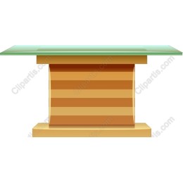 Modern Glass and Wooden Table