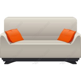 Modern Sofa with Orange Cushions