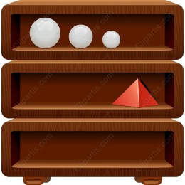 Wooden Shelf with Geometric Shapes