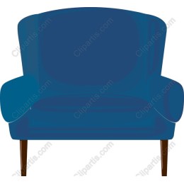 Modern Blue Upholstered Armchair